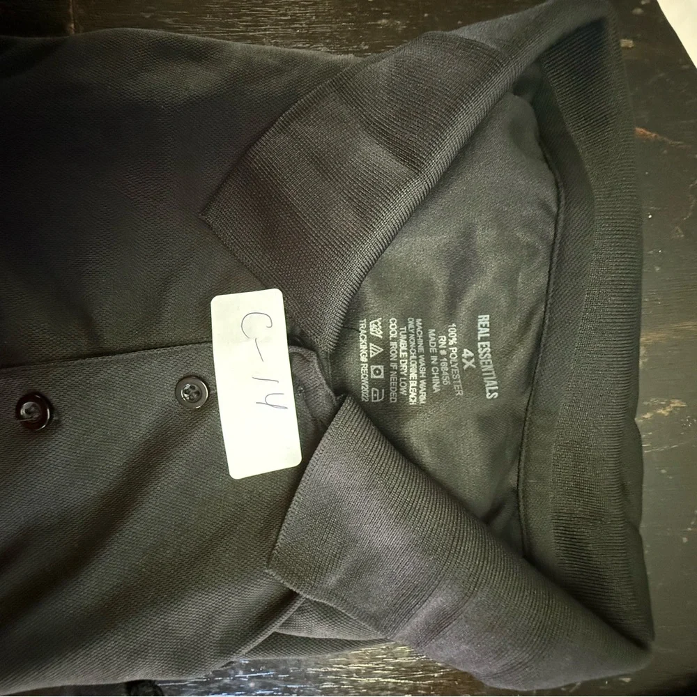 Real‎ Essentials Black Polo Shirt 4XL